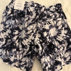 H&M Black and White Swim Shorts with Tie-Dye Pattern